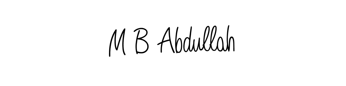 Make a beautiful signature design for name M B Abdullah. With this signature (Angelique-Rose-font-FFP) style, you can create a handwritten signature for free. M B Abdullah signature style 5 images and pictures png