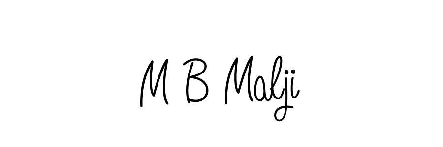 How to make M B Malji name signature. Use Angelique-Rose-font-FFP style for creating short signs online. This is the latest handwritten sign. M B Malji signature style 5 images and pictures png