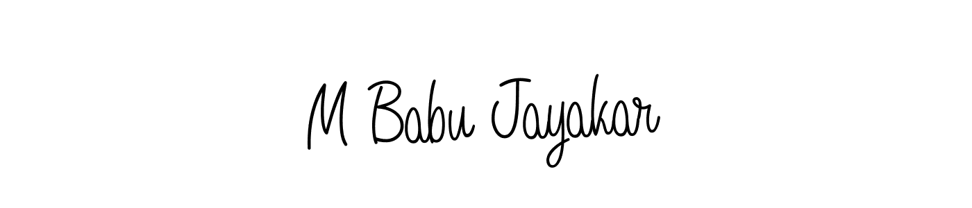 Use a signature maker to create a handwritten signature online. With this signature software, you can design (Angelique-Rose-font-FFP) your own signature for name M Babu Jayakar. M Babu Jayakar signature style 5 images and pictures png