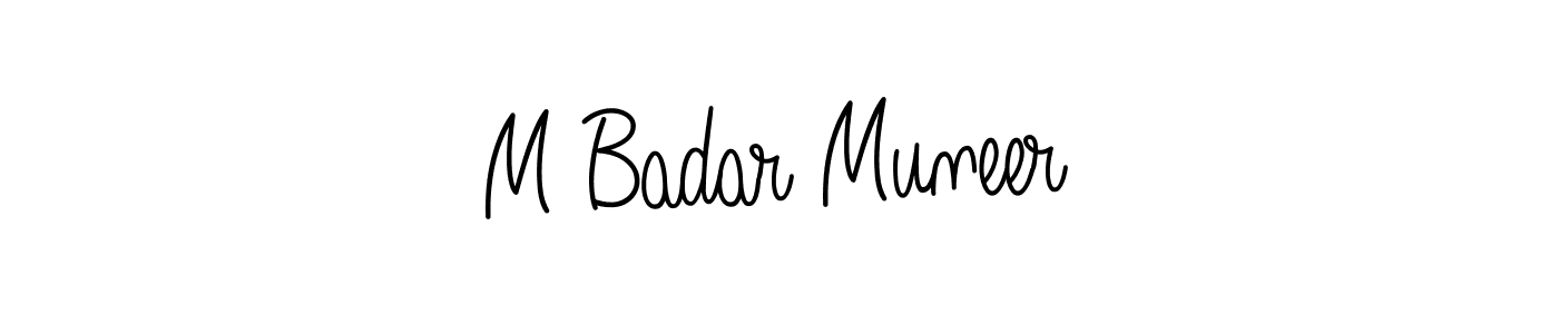 Design your own signature with our free online signature maker. With this signature software, you can create a handwritten (Angelique-Rose-font-FFP) signature for name M Badar Muneer. M Badar Muneer signature style 5 images and pictures png