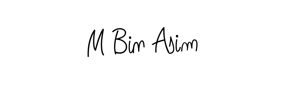 Use a signature maker to create a handwritten signature online. With this signature software, you can design (Angelique-Rose-font-FFP) your own signature for name M Bin Asim. M Bin Asim signature style 5 images and pictures png