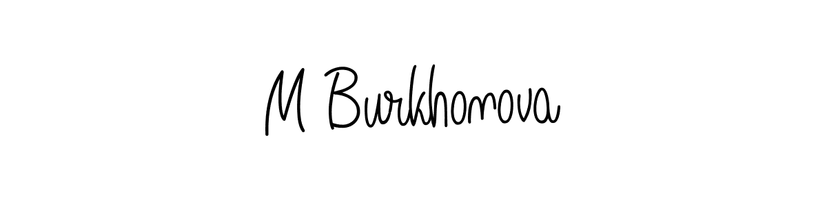 The best way (Angelique-Rose-font-FFP) to make a short signature is to pick only two or three words in your name. The name M Burkhonova include a total of six letters. For converting this name. M Burkhonova signature style 5 images and pictures png