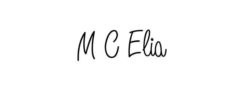 How to make M C Elia name signature. Use Angelique-Rose-font-FFP style for creating short signs online. This is the latest handwritten sign. M C Elia signature style 5 images and pictures png