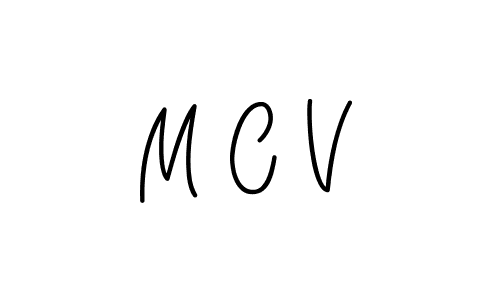 Make a beautiful signature design for name M C V. With this signature (Angelique-Rose-font-FFP) style, you can create a handwritten signature for free. M C V signature style 5 images and pictures png