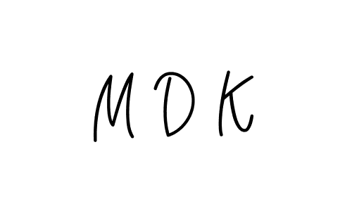 Make a beautiful signature design for name M D K. With this signature (Angelique-Rose-font-FFP) style, you can create a handwritten signature for free. M D K signature style 5 images and pictures png