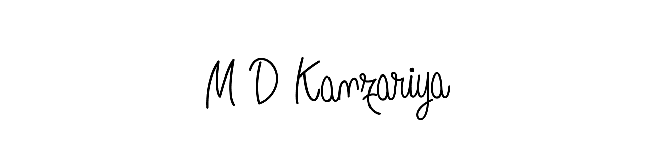 You should practise on your own different ways (Angelique-Rose-font-FFP) to write your name (M D Kanzariya) in signature. don't let someone else do it for you. M D Kanzariya signature style 5 images and pictures png