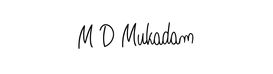 The best way (Angelique-Rose-font-FFP) to make a short signature is to pick only two or three words in your name. The name M D Mukadam include a total of six letters. For converting this name. M D Mukadam signature style 5 images and pictures png