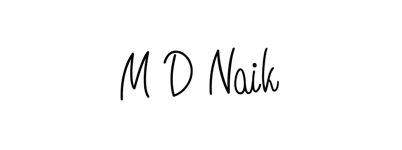 How to make M D Naik name signature. Use Angelique-Rose-font-FFP style for creating short signs online. This is the latest handwritten sign. M D Naik signature style 5 images and pictures png