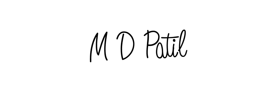 Use a signature maker to create a handwritten signature online. With this signature software, you can design (Angelique-Rose-font-FFP) your own signature for name M D Patil. M D Patil signature style 5 images and pictures png