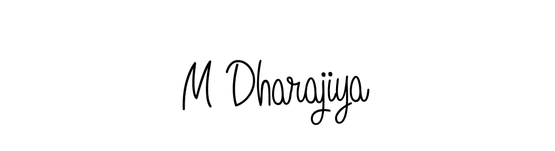 Create a beautiful signature design for name M Dharajiya. With this signature (Angelique-Rose-font-FFP) fonts, you can make a handwritten signature for free. M Dharajiya signature style 5 images and pictures png