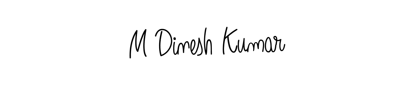 The best way (Angelique-Rose-font-FFP) to make a short signature is to pick only two or three words in your name. The name M Dinesh Kumar include a total of six letters. For converting this name. M Dinesh Kumar signature style 5 images and pictures png