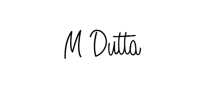 The best way (Angelique-Rose-font-FFP) to make a short signature is to pick only two or three words in your name. The name M Dutta include a total of six letters. For converting this name. M Dutta signature style 5 images and pictures png