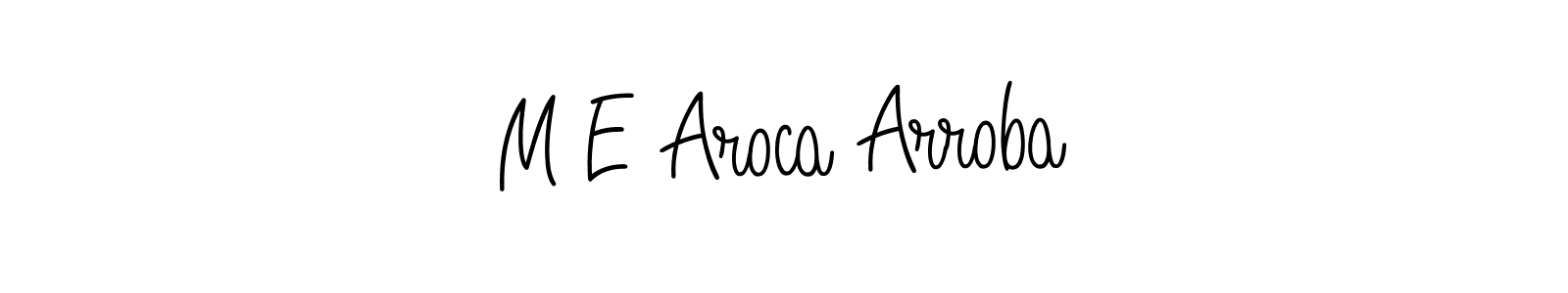 Angelique-Rose-font-FFP is a professional signature style that is perfect for those who want to add a touch of class to their signature. It is also a great choice for those who want to make their signature more unique. Get M E Aroca Arroba name to fancy signature for free. M E Aroca Arroba signature style 5 images and pictures png