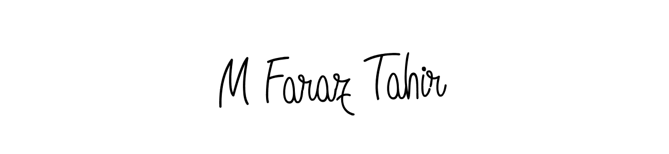 You should practise on your own different ways (Angelique-Rose-font-FFP) to write your name (M Faraz Tahir) in signature. don't let someone else do it for you. M Faraz Tahir signature style 5 images and pictures png