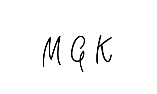 Make a beautiful signature design for name M G K. With this signature (Angelique-Rose-font-FFP) style, you can create a handwritten signature for free. M G K signature style 5 images and pictures png