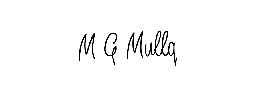 Make a beautiful signature design for name M G Mullq. With this signature (Angelique-Rose-font-FFP) style, you can create a handwritten signature for free. M G Mullq signature style 5 images and pictures png