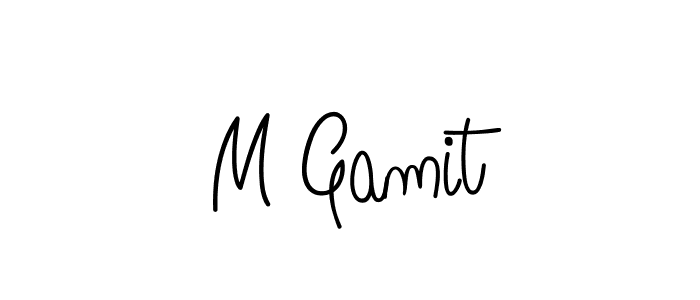 M Gamit stylish signature style. Best Handwritten Sign (Angelique-Rose-font-FFP) for my name. Handwritten Signature Collection Ideas for my name M Gamit. M Gamit signature style 5 images and pictures png