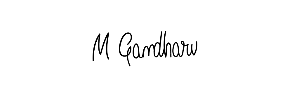 M Gandharv stylish signature style. Best Handwritten Sign (Angelique-Rose-font-FFP) for my name. Handwritten Signature Collection Ideas for my name M Gandharv. M Gandharv signature style 5 images and pictures png