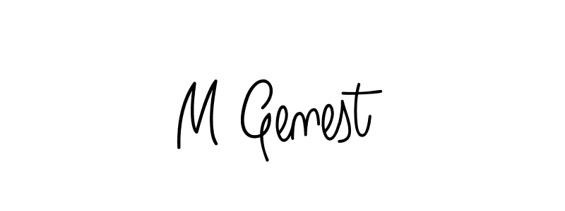 You should practise on your own different ways (Angelique-Rose-font-FFP) to write your name (M Genest) in signature. don't let someone else do it for you. M Genest signature style 5 images and pictures png