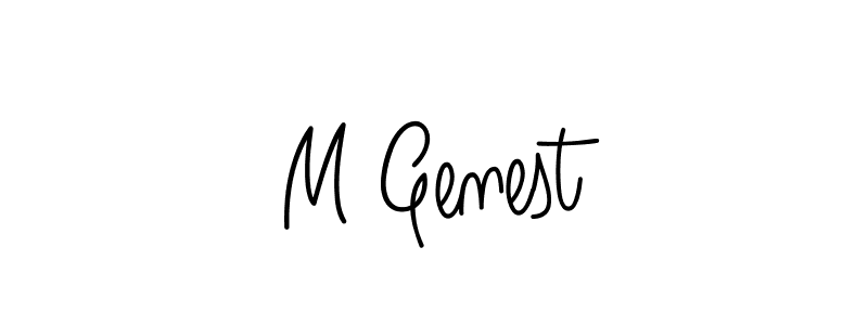 You should practise on your own different ways (Angelique-Rose-font-FFP) to write your name (M Genest) in signature. don't let someone else do it for you. M Genest signature style 5 images and pictures png