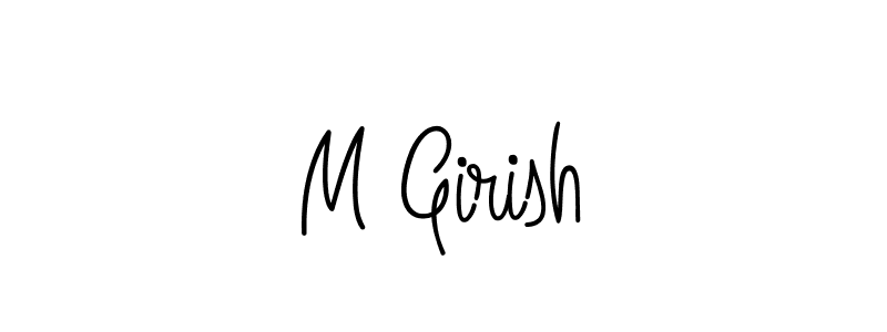 Make a beautiful signature design for name M Girish. With this signature (Angelique-Rose-font-FFP) style, you can create a handwritten signature for free. M Girish signature style 5 images and pictures png