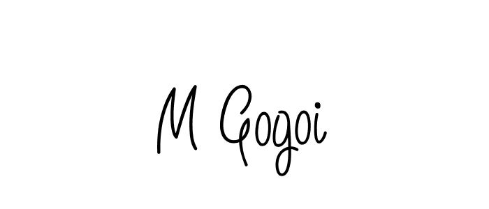 The best way (Angelique-Rose-font-FFP) to make a short signature is to pick only two or three words in your name. The name M Gogoi include a total of six letters. For converting this name. M Gogoi signature style 5 images and pictures png