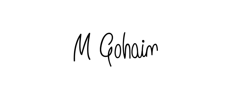 How to make M Gohain name signature. Use Angelique-Rose-font-FFP style for creating short signs online. This is the latest handwritten sign. M Gohain signature style 5 images and pictures png