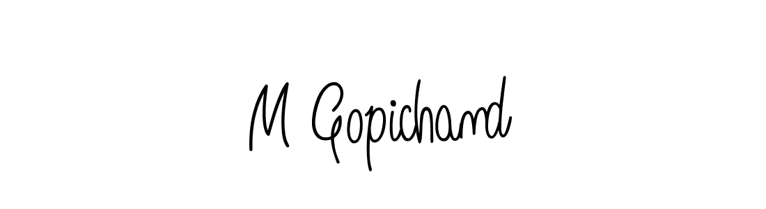 How to make M Gopichand name signature. Use Angelique-Rose-font-FFP style for creating short signs online. This is the latest handwritten sign. M Gopichand signature style 5 images and pictures png