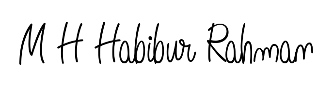 Master the art of signing with M H Habibur Rahman written in fluent Angelique-Rose-font-FFP script. A great template to practice and refine your handwriting. M H Habibur Rahman signature style 5 images and pictures png