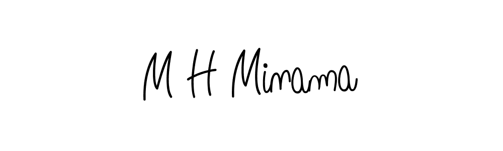 Make a beautiful signature design for name M H Minama. With this signature (Angelique-Rose-font-FFP) style, you can create a handwritten signature for free. M H Minama signature style 5 images and pictures png