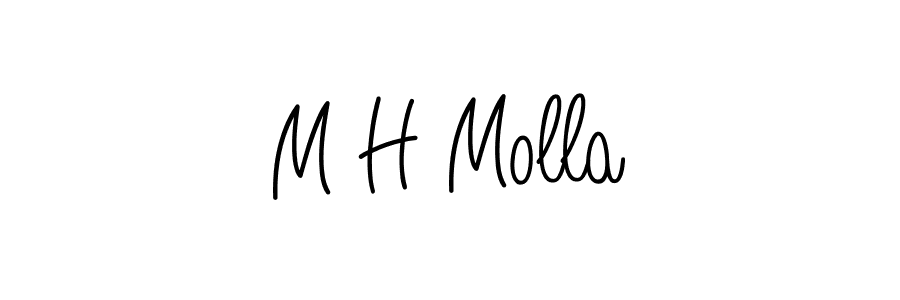 How to make M H Molla name signature. Use Angelique-Rose-font-FFP style for creating short signs online. This is the latest handwritten sign. M H Molla signature style 5 images and pictures png