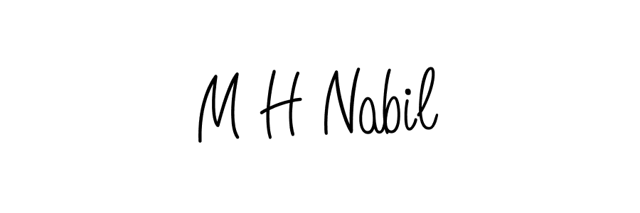 You should practise on your own different ways (Angelique-Rose-font-FFP) to write your name (M H Nabil) in signature. don't let someone else do it for you. M H Nabil signature style 5 images and pictures png