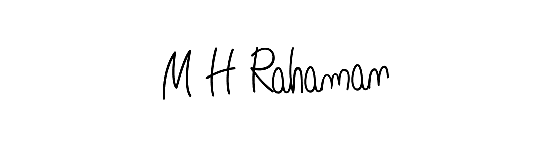 The best way (Angelique-Rose-font-FFP) to make a short signature is to pick only two or three words in your name. The name M H Rahaman include a total of six letters. For converting this name. M H Rahaman signature style 5 images and pictures png