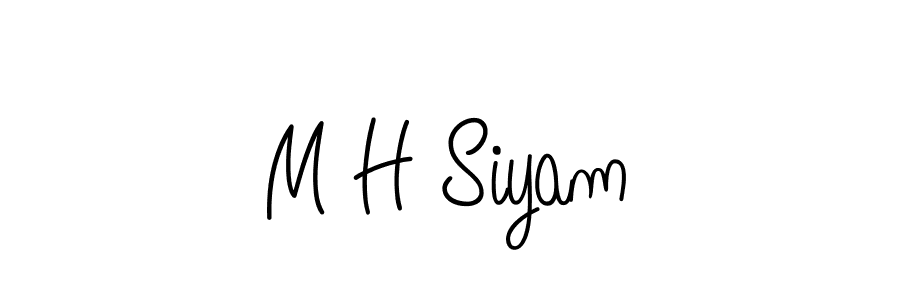 M H Siyam stylish signature style. Best Handwritten Sign (Angelique-Rose-font-FFP) for my name. Handwritten Signature Collection Ideas for my name M H Siyam. M H Siyam signature style 5 images and pictures png