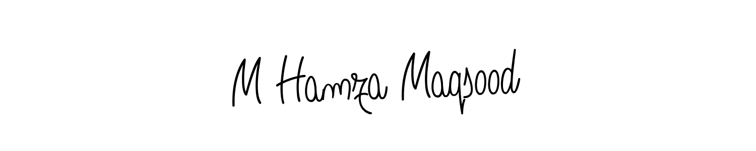 Use a signature maker to create a handwritten signature online. With this signature software, you can design (Angelique-Rose-font-FFP) your own signature for name M Hamza Maqsood. M Hamza Maqsood signature style 5 images and pictures png