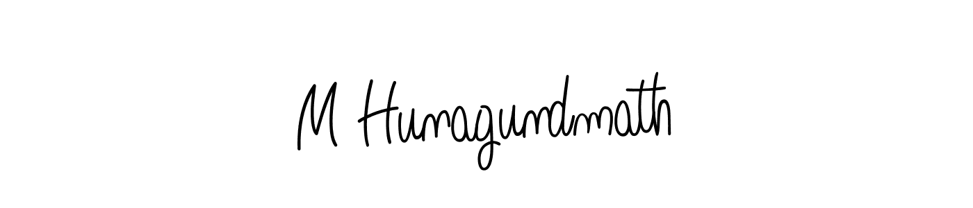 Make a beautiful signature design for name M Hunagundmath. With this signature (Angelique-Rose-font-FFP) style, you can create a handwritten signature for free. M Hunagundmath signature style 5 images and pictures png
