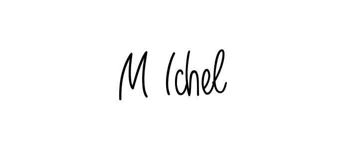 Make a beautiful signature design for name M Ichel. With this signature (Angelique-Rose-font-FFP) style, you can create a handwritten signature for free. M Ichel signature style 5 images and pictures png