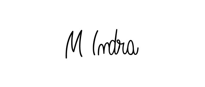 You should practise on your own different ways (Angelique-Rose-font-FFP) to write your name (M Indra) in signature. don't let someone else do it for you. M Indra signature style 5 images and pictures png