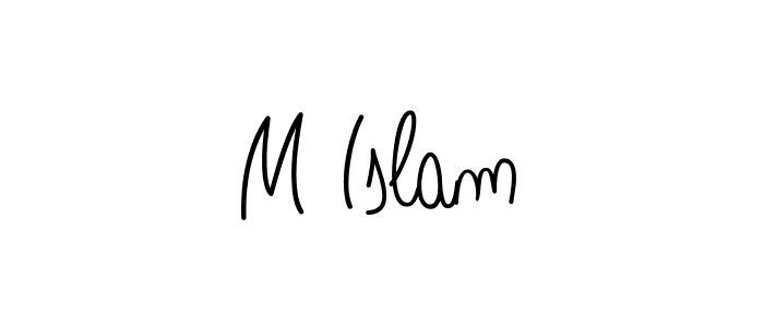 How to make M Islam name signature. Use Angelique-Rose-font-FFP style for creating short signs online. This is the latest handwritten sign. M Islam signature style 5 images and pictures png