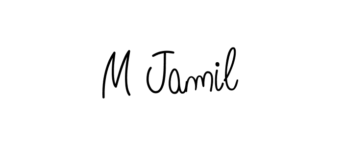 Use a signature maker to create a handwritten signature online. With this signature software, you can design (Angelique-Rose-font-FFP) your own signature for name M Jamil. M Jamil signature style 5 images and pictures png