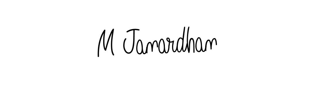 The best way (Angelique-Rose-font-FFP) to make a short signature is to pick only two or three words in your name. The name M Janardhan include a total of six letters. For converting this name. M Janardhan signature style 5 images and pictures png