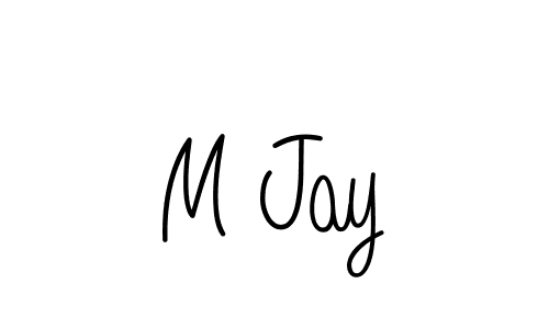 Design your own signature with our free online signature maker. With this signature software, you can create a handwritten (Angelique-Rose-font-FFP) signature for name M Jay. M Jay signature style 5 images and pictures png