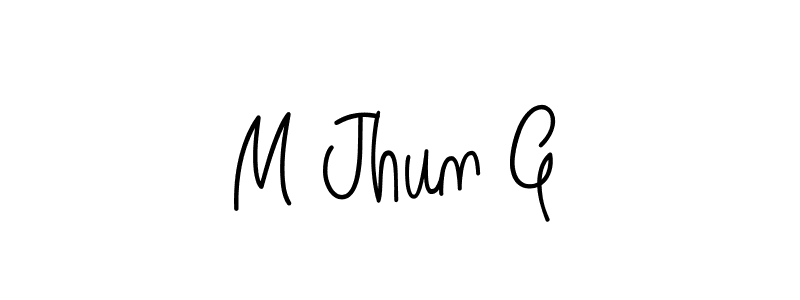 How to make M Jhun G signature? Angelique-Rose-font-FFP is a professional autograph style. Create handwritten signature for M Jhun G name. M Jhun G signature style 5 images and pictures png