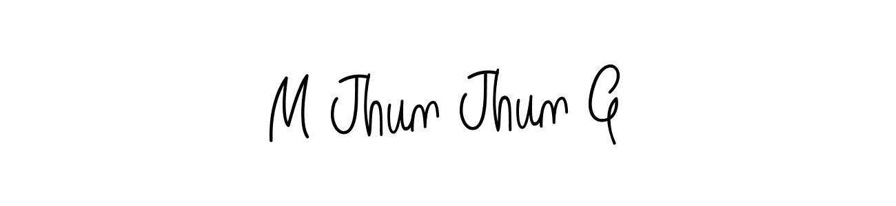 Design your own signature with our free online signature maker. With this signature software, you can create a handwritten (Angelique-Rose-font-FFP) signature for name M Jhun Jhun G. M Jhun Jhun G signature style 5 images and pictures png