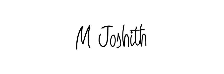 Make a beautiful signature design for name M Joshith. With this signature (Angelique-Rose-font-FFP) style, you can create a handwritten signature for free. M Joshith signature style 5 images and pictures png