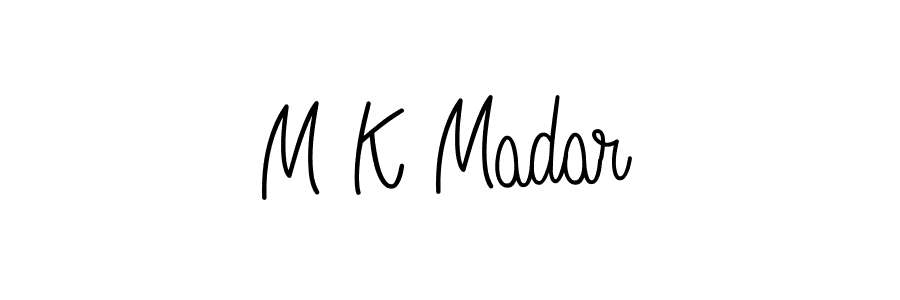 Use a signature maker to create a handwritten signature online. With this signature software, you can design (Angelique-Rose-font-FFP) your own signature for name M K Madar. M K Madar signature style 5 images and pictures png