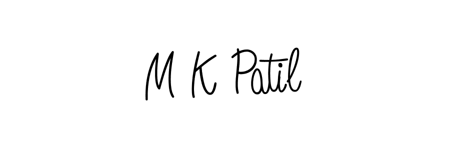 How to make M K Patil name signature. Use Angelique-Rose-font-FFP style for creating short signs online. This is the latest handwritten sign. M K Patil signature style 5 images and pictures png