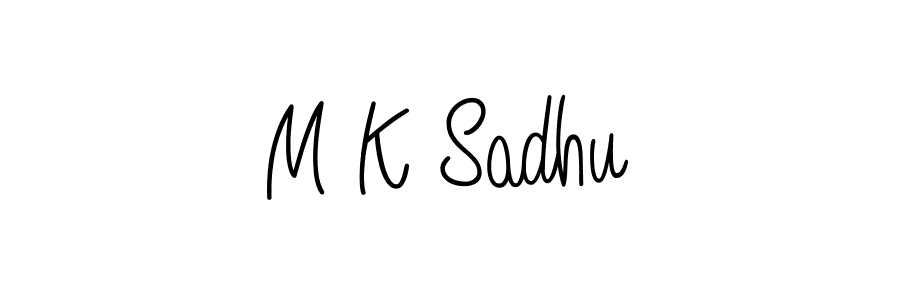 You should practise on your own different ways (Angelique-Rose-font-FFP) to write your name (M K Sadhu) in signature. don't let someone else do it for you. M K Sadhu signature style 5 images and pictures png