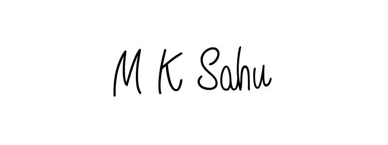 The best way (Angelique-Rose-font-FFP) to make a short signature is to pick only two or three words in your name. The name M K Sahu include a total of six letters. For converting this name. M K Sahu signature style 5 images and pictures png