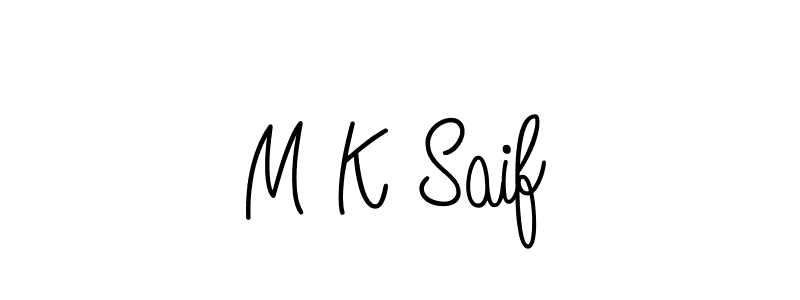 The best way (Angelique-Rose-font-FFP) to make a short signature is to pick only two or three words in your name. The name M K Saif include a total of six letters. For converting this name. M K Saif signature style 5 images and pictures png